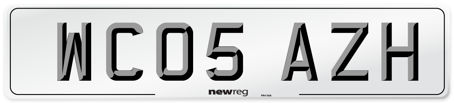 WC05 AZH Number Plate from New Reg